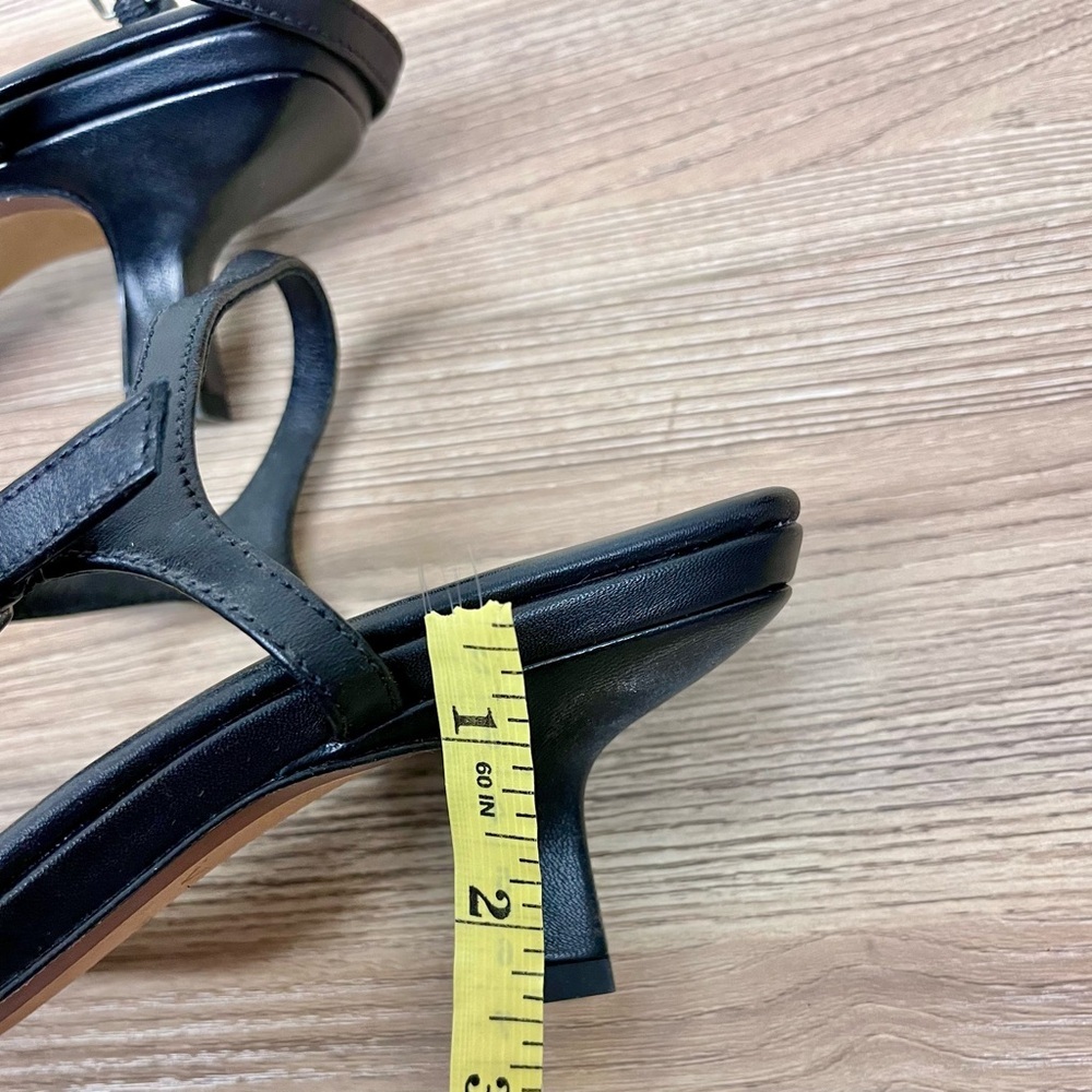 Vince Black Coco Leather Heeled Sandal Size 6.5 - Picture 4 of 9